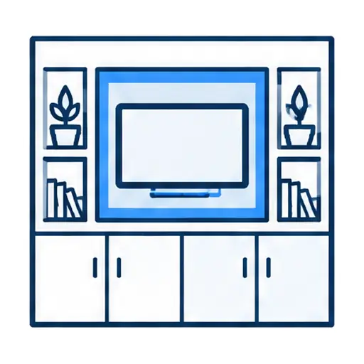 Schematic icon: Built-In Media Wall TV Installation