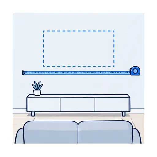 Illustration: step 1 — TV, wall and room